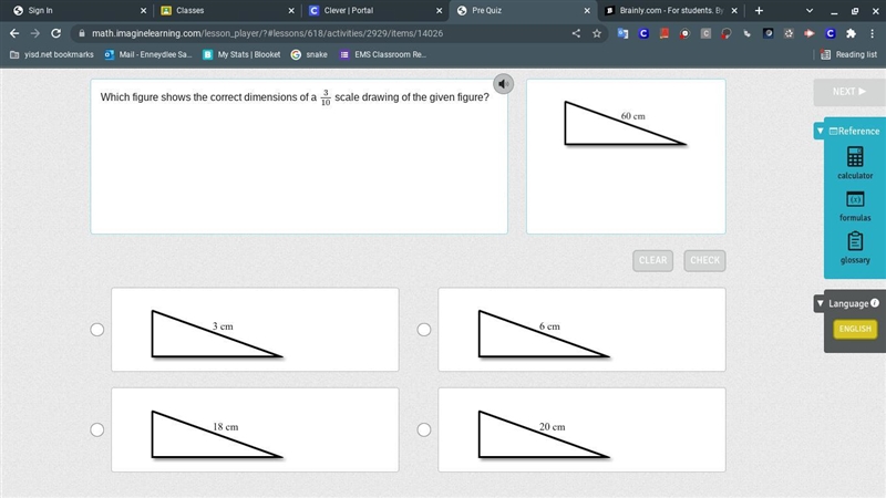 Which figure shows the correct dimensions of a 310 scale drawing of the given figure-example-1