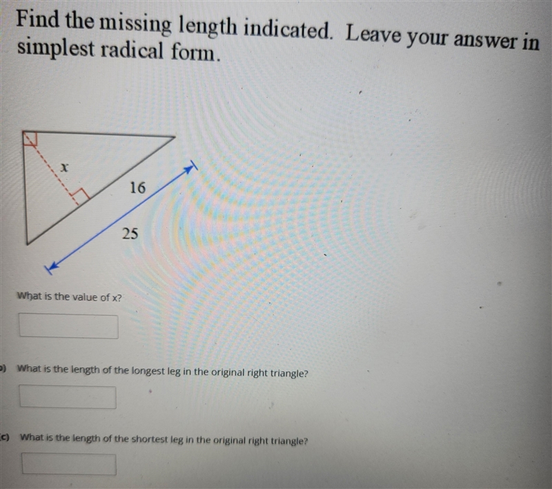 Please help me do this I've been stuck for over an hour Find the missing length indicated-example-1