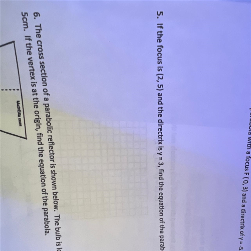 If the focus is (2, 5) and the directrix is y=3, find the equation of the parabola-example-1