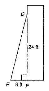 A ladder leans against the wall and reaches a point 24 ft up the wall. The base of-example-1