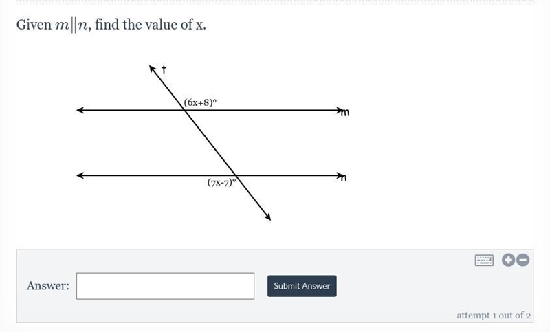 Transversal Problems with Equations (Level 1) Delta Math-example-1