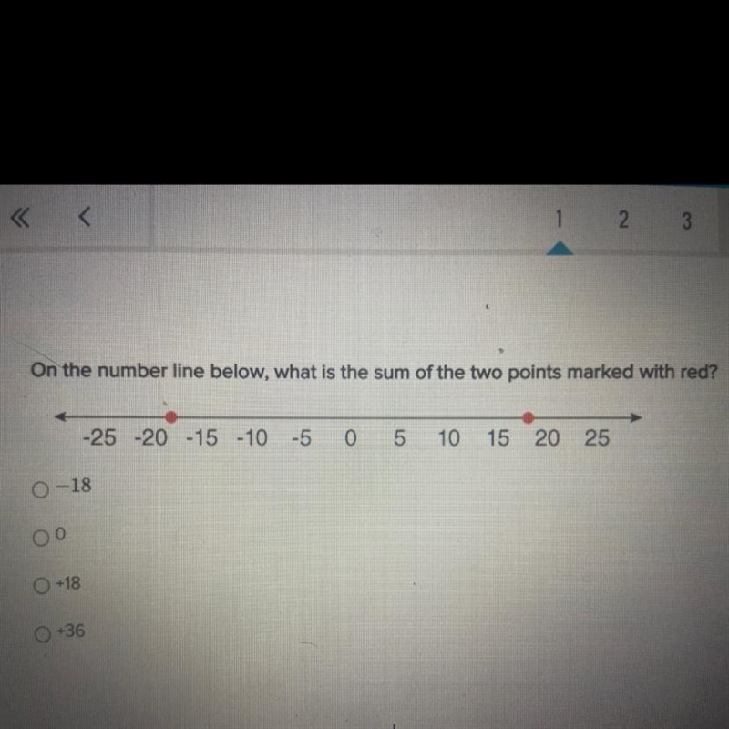 On the number line below, what is the sum of the two points marked with red?-example-1