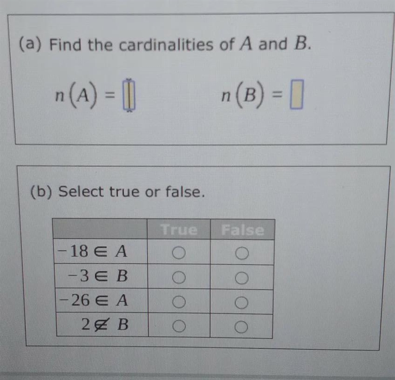 let sets A and B be defined as follows. A={-27, -26, -25, -24, -23} B is the set of-example-1