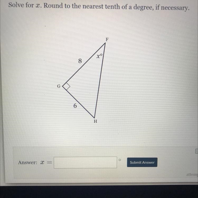 Solve for x round to the nearest degree if necessary-example-1