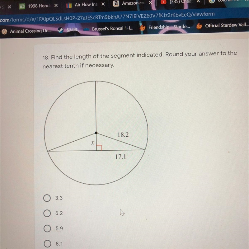 Find the length of the segment indicated. Round your answer to thenearest tenth if-example-1