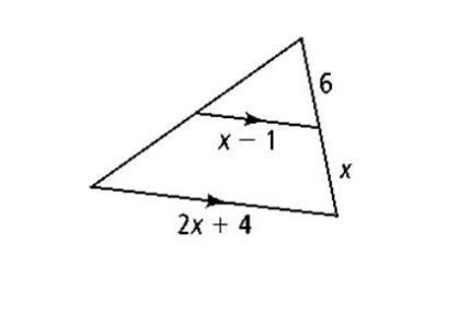 For questions 1-3, explain why you know the triangles are similar and solve for x-example-1