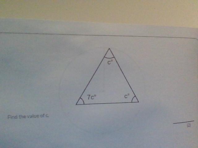 Find the value of c of this triangle-example-1