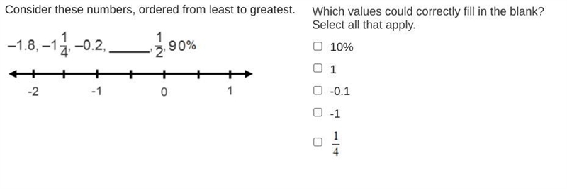 Which values could correctly fill in the blank? Select all that apply. Awnser fast-example-1