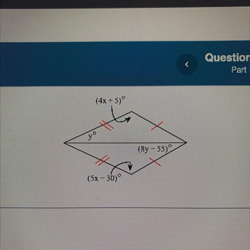 Find the values of the variables in the kite ￼ X=? Y=?-example-1