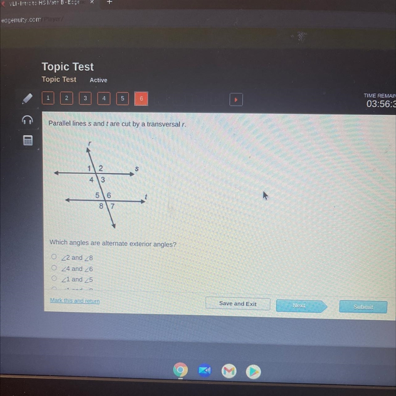 Which angles are alternate exterior angles-example-1