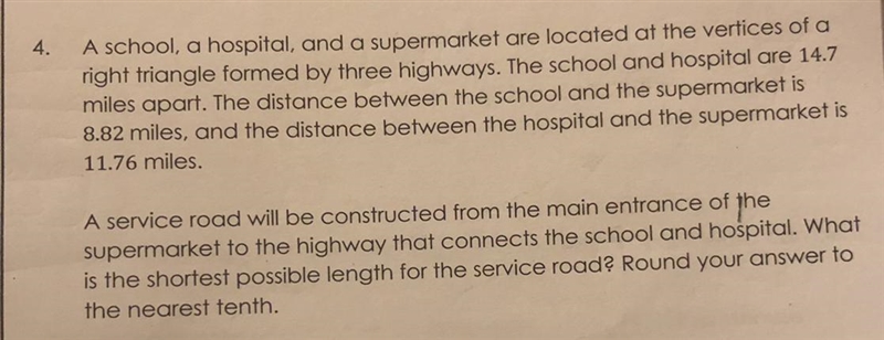 What is the shortest possible length for the service road?-example-1