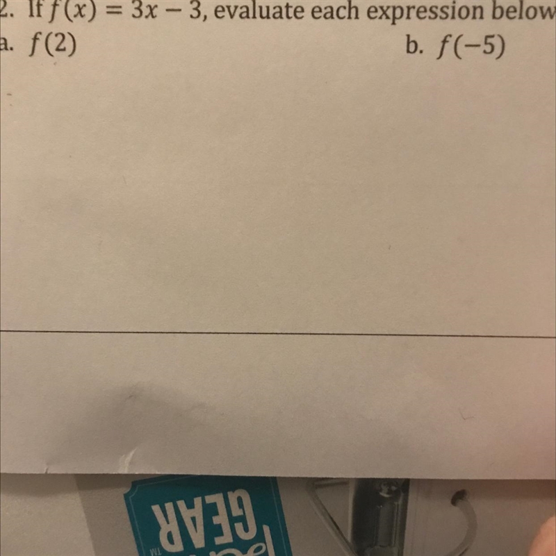 If f (x) = 3x - e evaluate each expression below-example-1