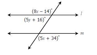 If L || m, solve for x and y. x= y=-example-1