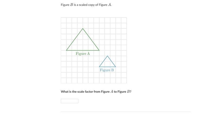 Figure B is a scaled copy of Figure A. What is the scale factor from Figure A to Figure-example-1