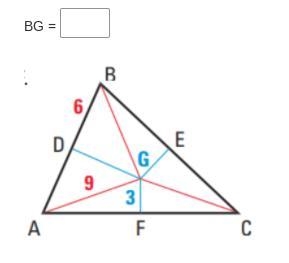 The perpendicular bisectors of ∆ABC meet at point G. Find BG. pls answwer please-example-1