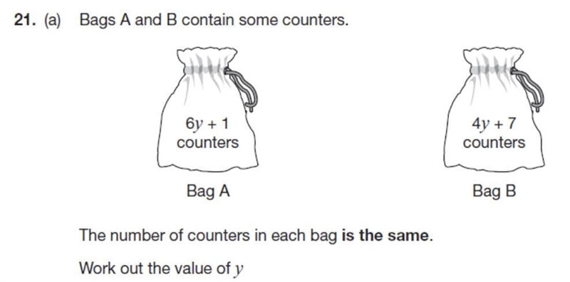 Bags A and B contain some counters. The number of counters on each bag is the same-example-1