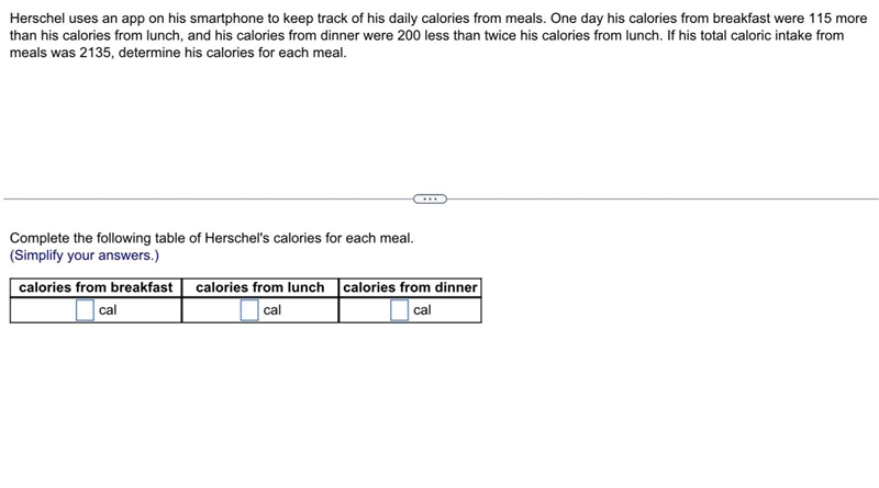 Herschel uses an app on his smartphone to keep track of his daily calories from meals-example-1