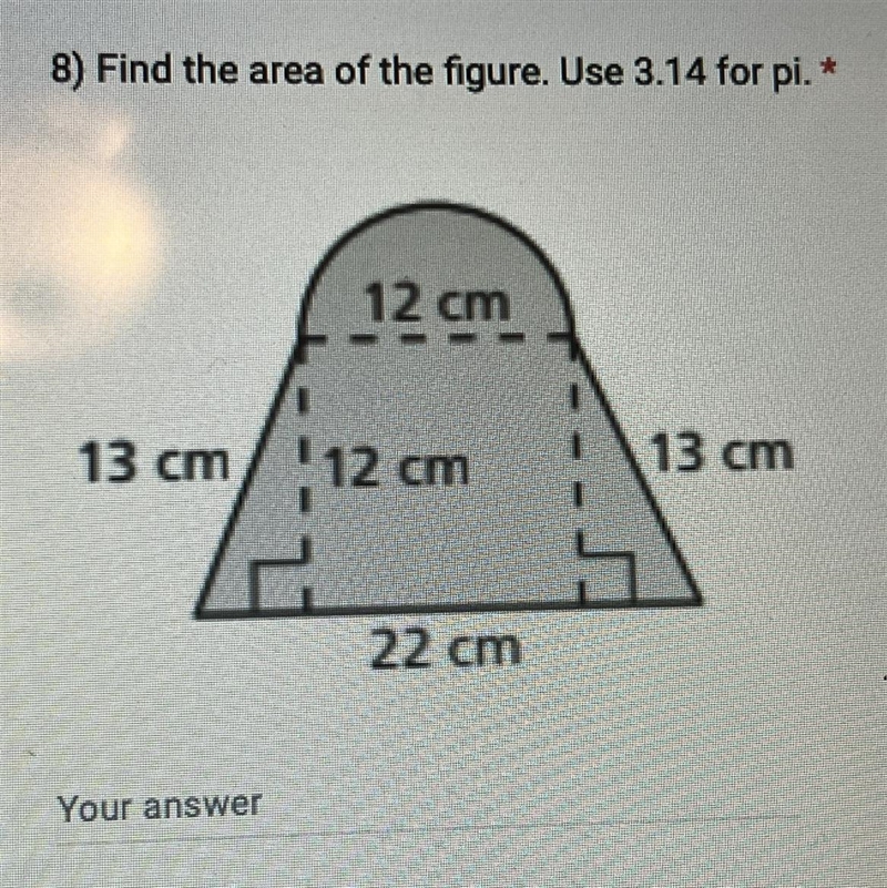 Find the area of the figure. Use 3.14 for pi.-example-1