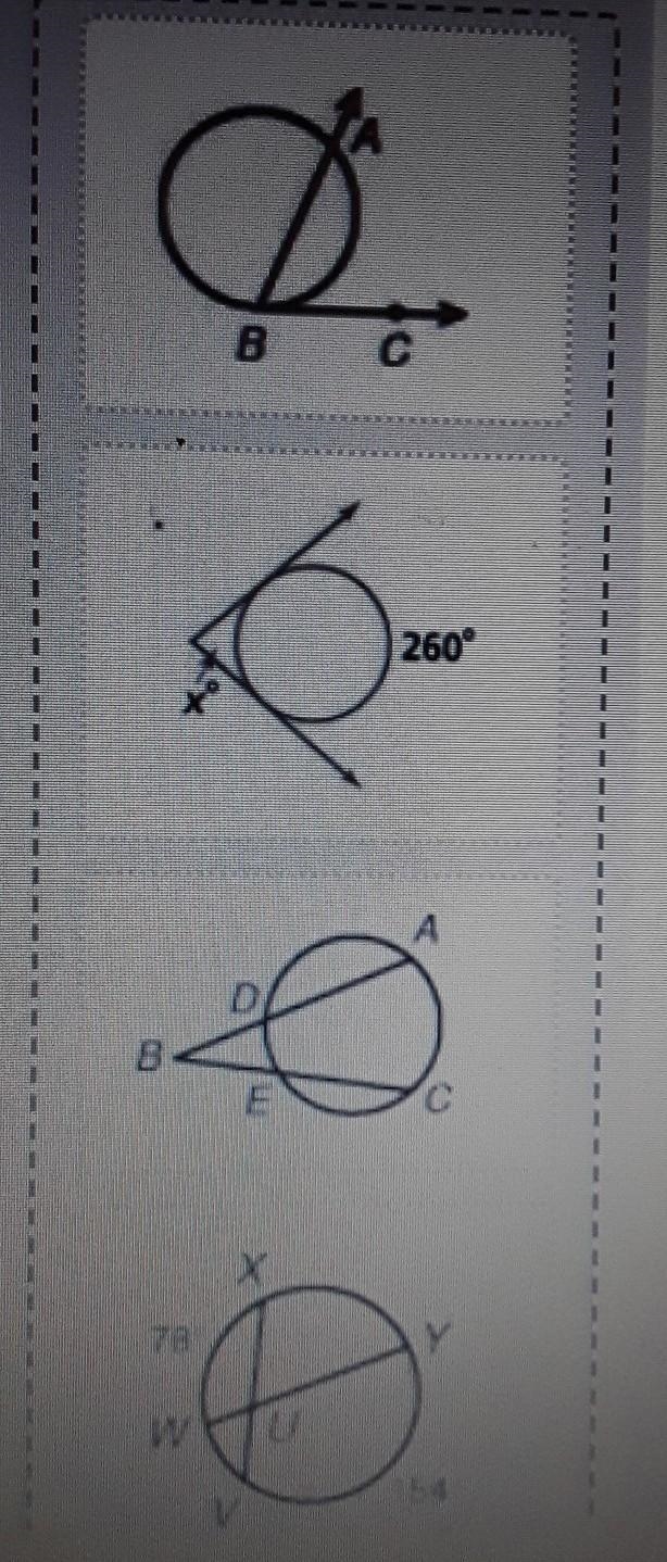 Are the angles on, inside, or outside the circle-example-1