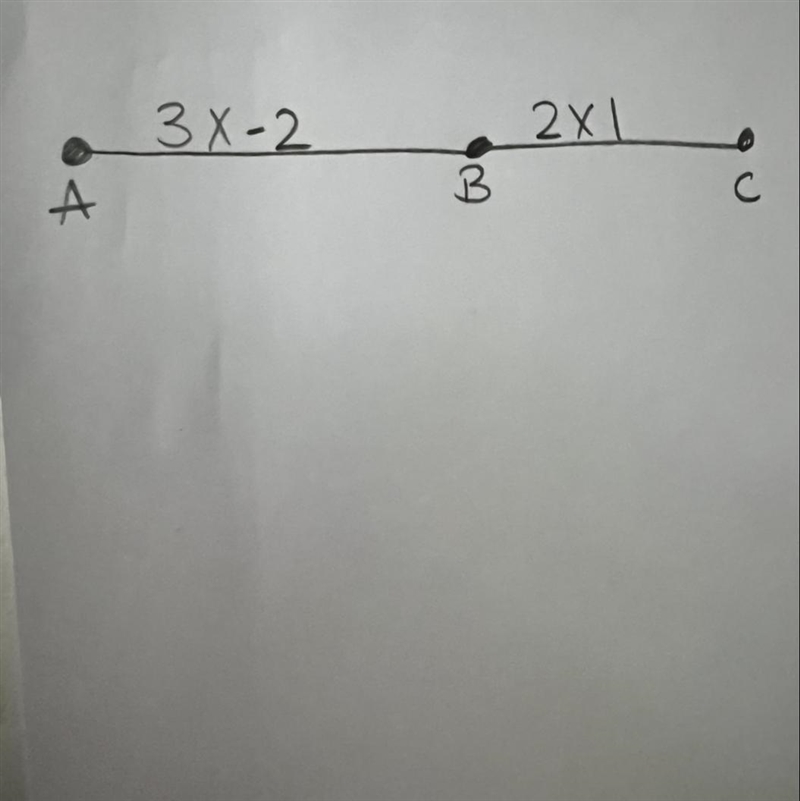 If x=8, then the length of AB is what? BC= 2x + 1 , AB = 3x -2-example-1