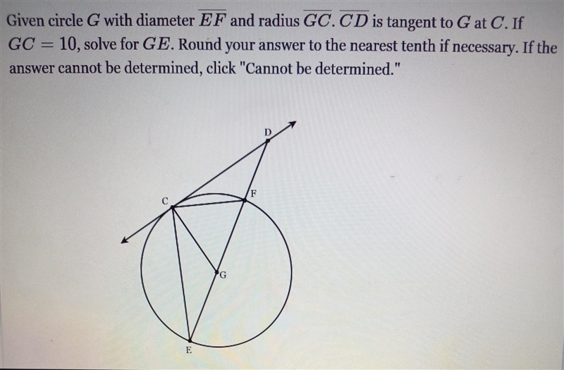 Please help, Given circle G with diameter EF and radius GC.CD is tangent to G at C-example-1