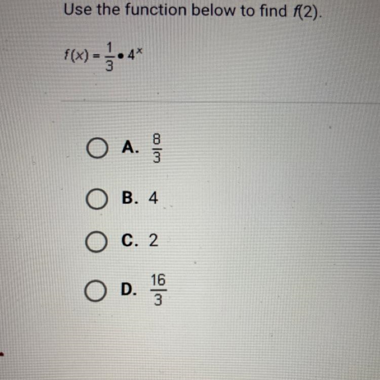 Use the function below to find f(2).-example-1