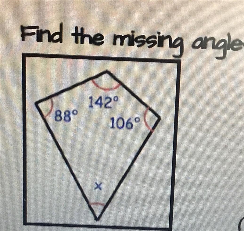 Find the missing angle.-example-1