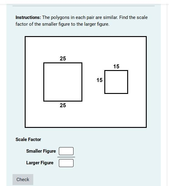 The polygons in each pair are similar. Find the scale factor of the smaller figure-example-1