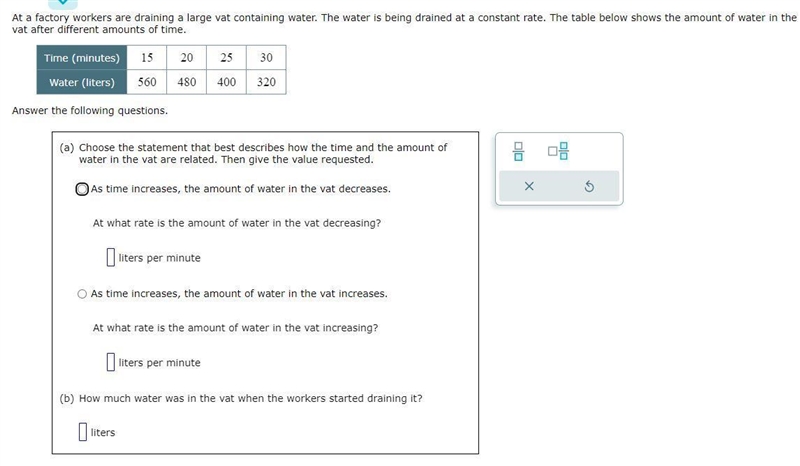 Finding the initial amount and rate of change given a table for a linear function-example-1