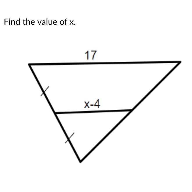 Find the value of x. 17 X-4-example-1