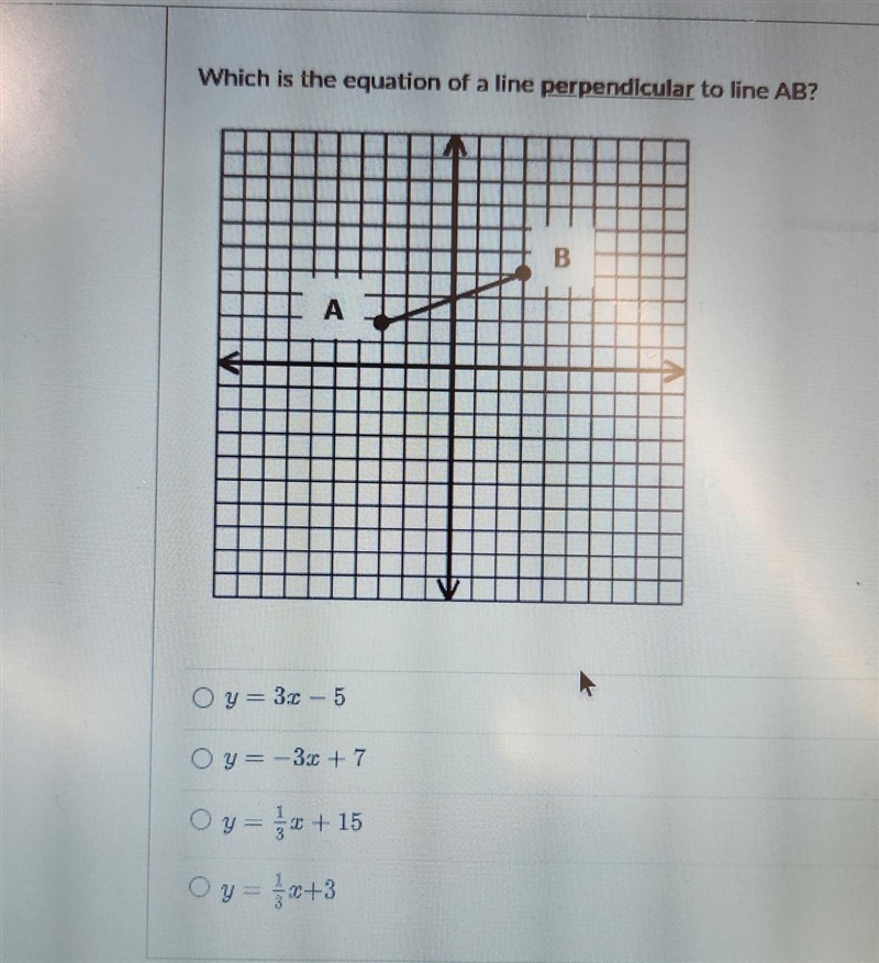 Which is the equation of a line perpendicular to line AB?​-example-1