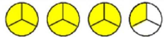 Which improper fraction is represented by the model? 12 / 4 10 / 3 12 / 3-example-1