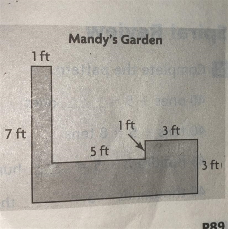 The diagram shows the layout of Mandy’s garden. The garden is the shape of combined-example-1