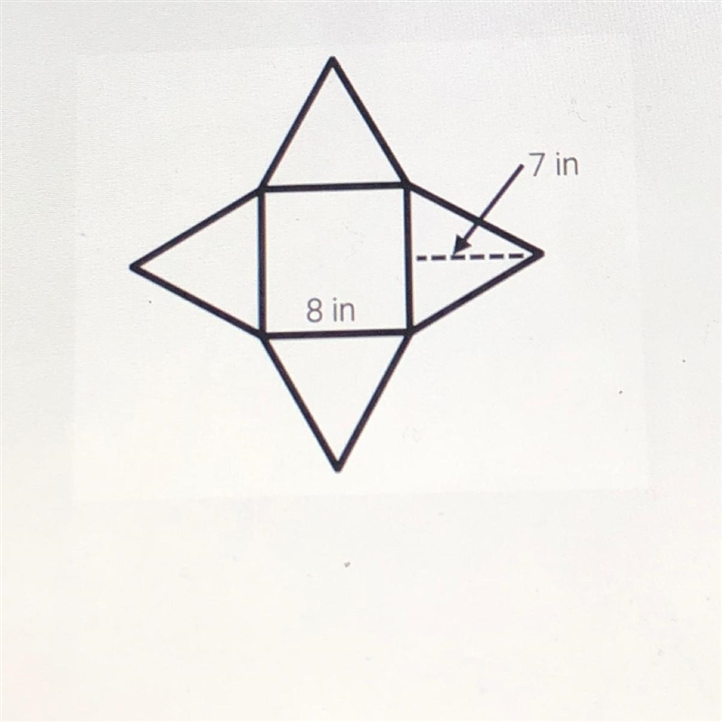 The net shows a square pyramid. What is the lateral surface area?-example-1