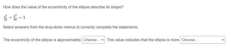 How does the value of the eccentricity of the ellipse describe its shape?-example-1