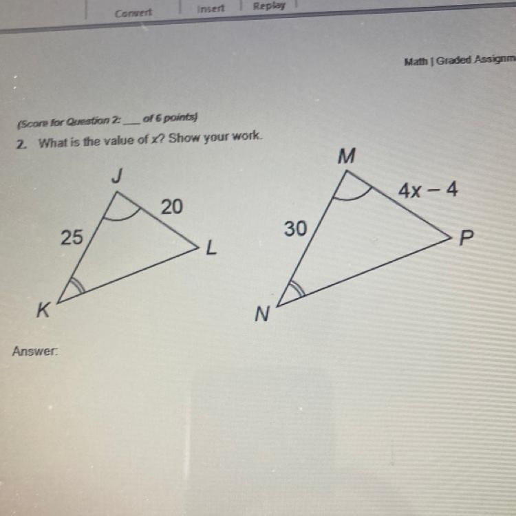 2. What is the value of x? Show your work-example-1