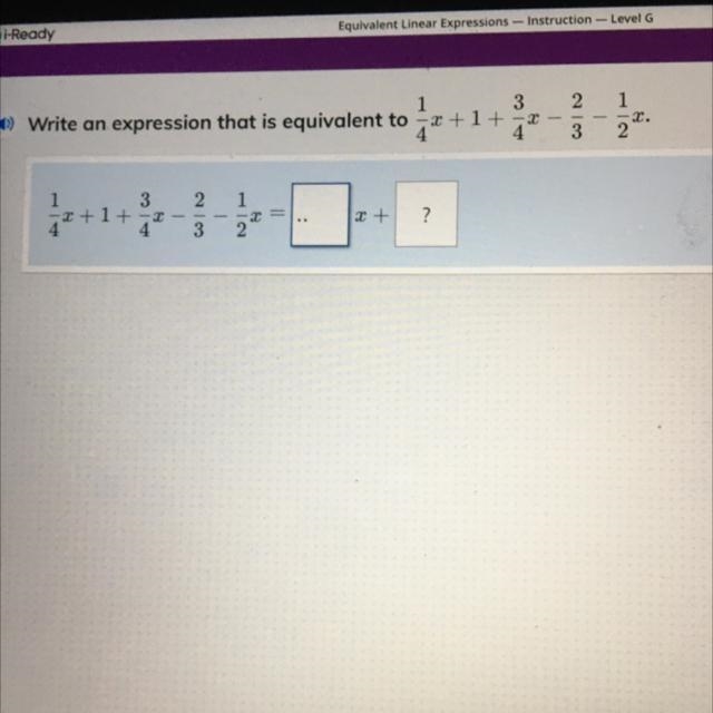 1 • Write an expression that is equivalent to 4X+1+ 3 4 2 1 - -2. 3 29 1 3 2 1 х 2 = 4x-example-1