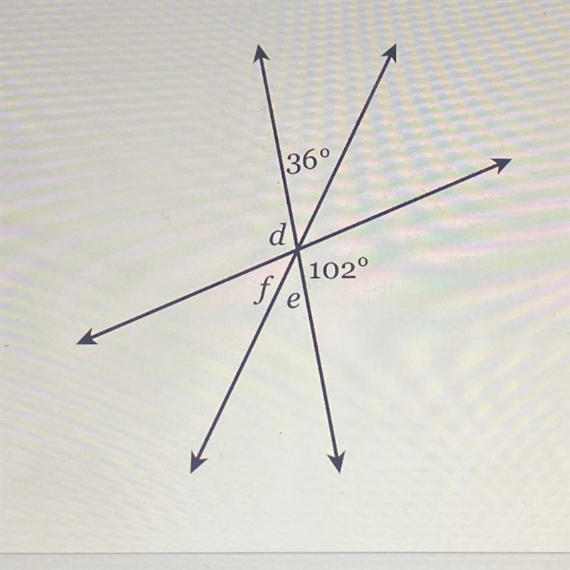 Find the measure of the missing angles for f,d,e-example-1