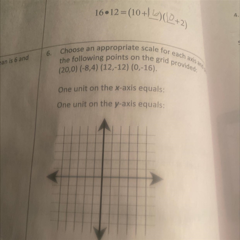 Choose an appropriate scale for each axis and plot the following points on the grid-example-1