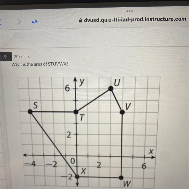 What is the area of stuvwx in the parallelogram below?-example-1