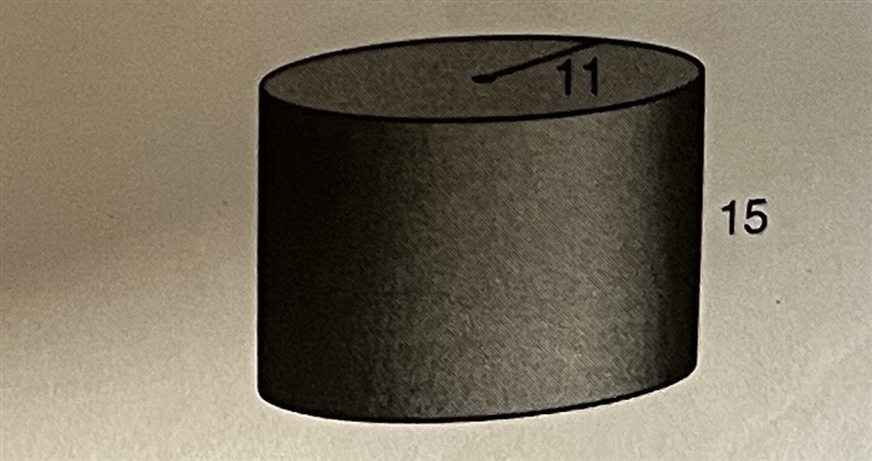 Find the surface area of this right circular cylinder whose radius is 11 feet and-example-1