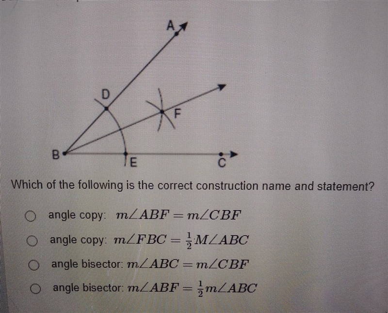 Cameron completed the construction below .which of the following is the correct construction-example-1