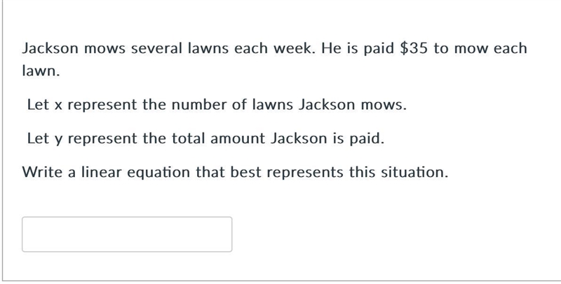 Woulsnt it be y=7x+35-example-1