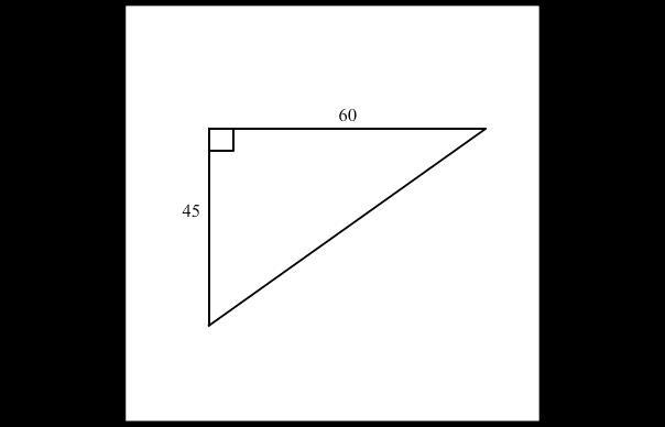 Pls help asap In the right triangle shown, the lengths of the legs are 45 units and-example-1