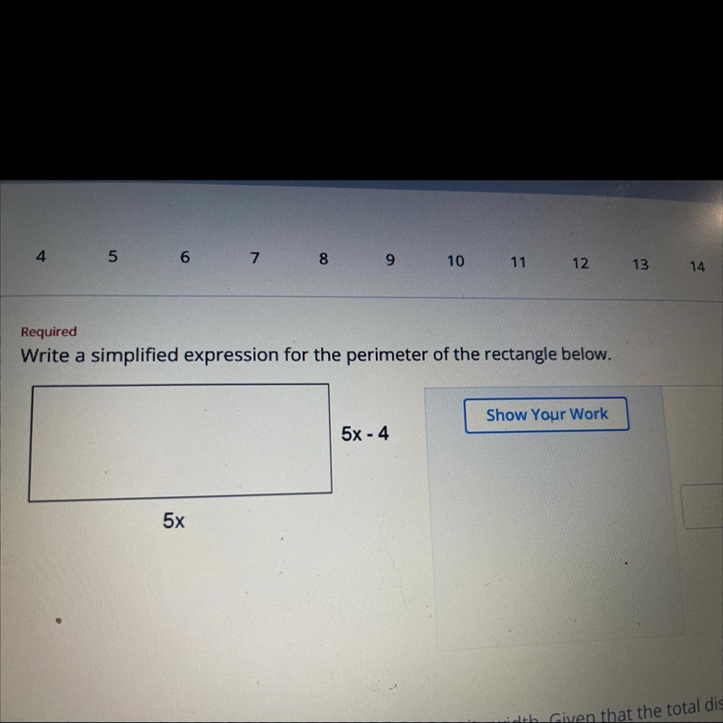 Write a simplified expression for the perimeter of the rectangle below-example-1