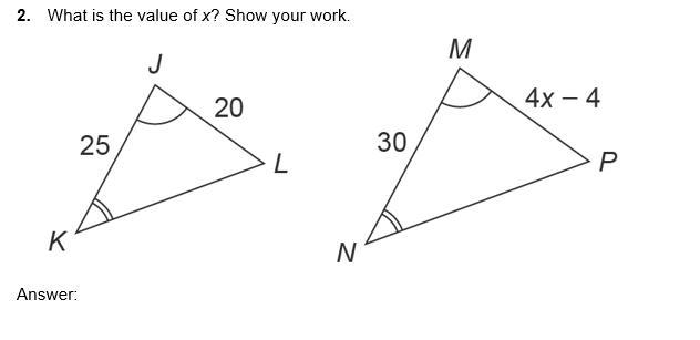 What is the value of x? Show your work. (Please hurry and see image for details.)-example-1