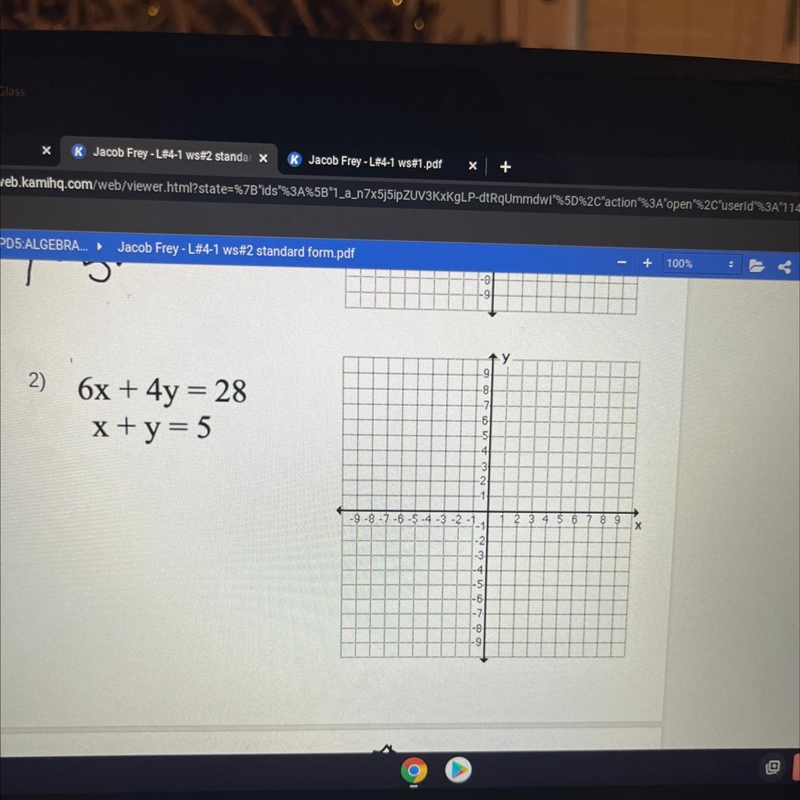 Change both equations into slope intercept form-example-1