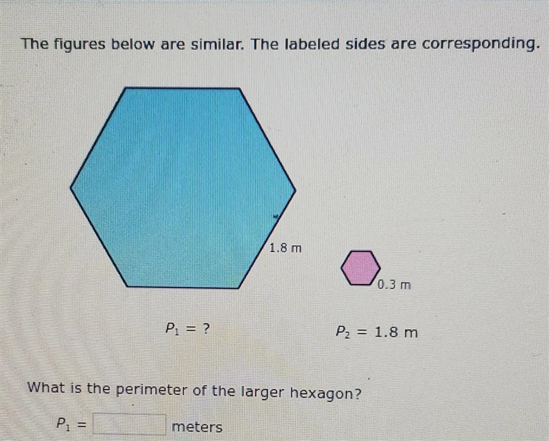 the figures below are similar. the labeled sides are corresponding. what is the perimeter-example-1