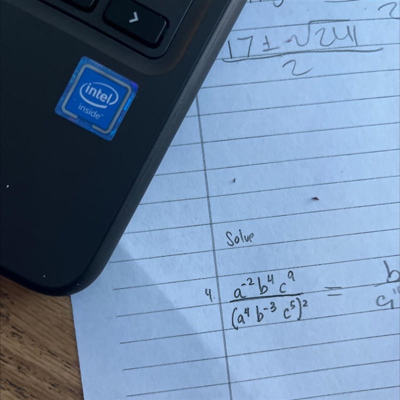 A^-2b^4c^9 / (a^4b^-3c^5)^2-example-1