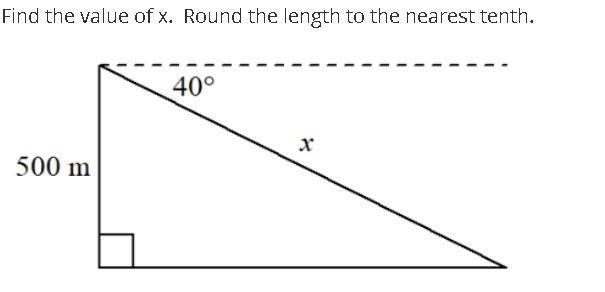 Find the value of x. Round the length to the nearest tenth.-example-1